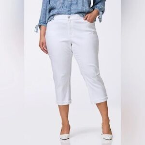 Cato | PLUS SIZE CROPPED DISTRESSED WHITE JEANS